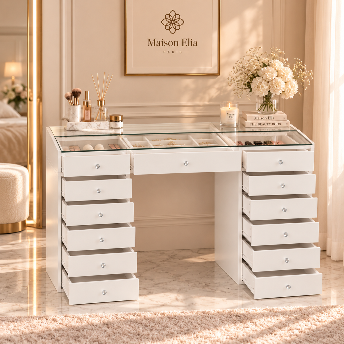 Coiffeuse avec Rangements — L'Alba