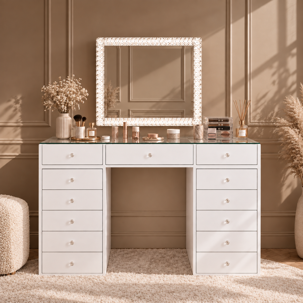 L’Écrin — Coiffeuse & Miroir Lumineux